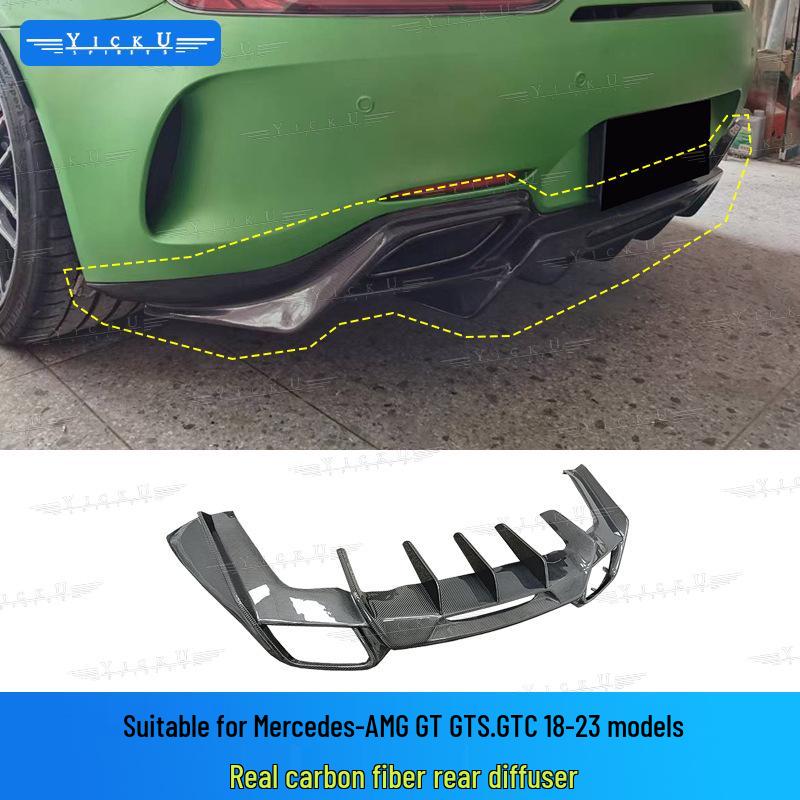 Mercedes AMG GT/GTS/GTC Carbon Fiber Body Kit: Front Lip, Rear Lip, Side Skirts, Rear Spoiler, Wind Deflectors.