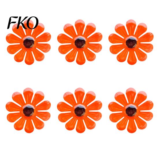 Metal Flower Wall Plaques 6Pcs Flowers Decor, Sunflower Ornament Art, Waterproof Art Hanging Decoration Garden Decor for Outside Indoor