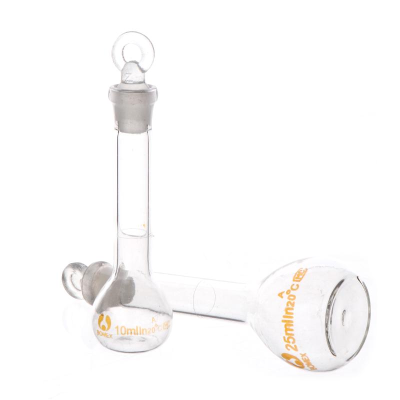 Прозрачная стеклянная мерная колба 10/25 мл, стеклянная посуда с пробкой, лабораторные принадлежности