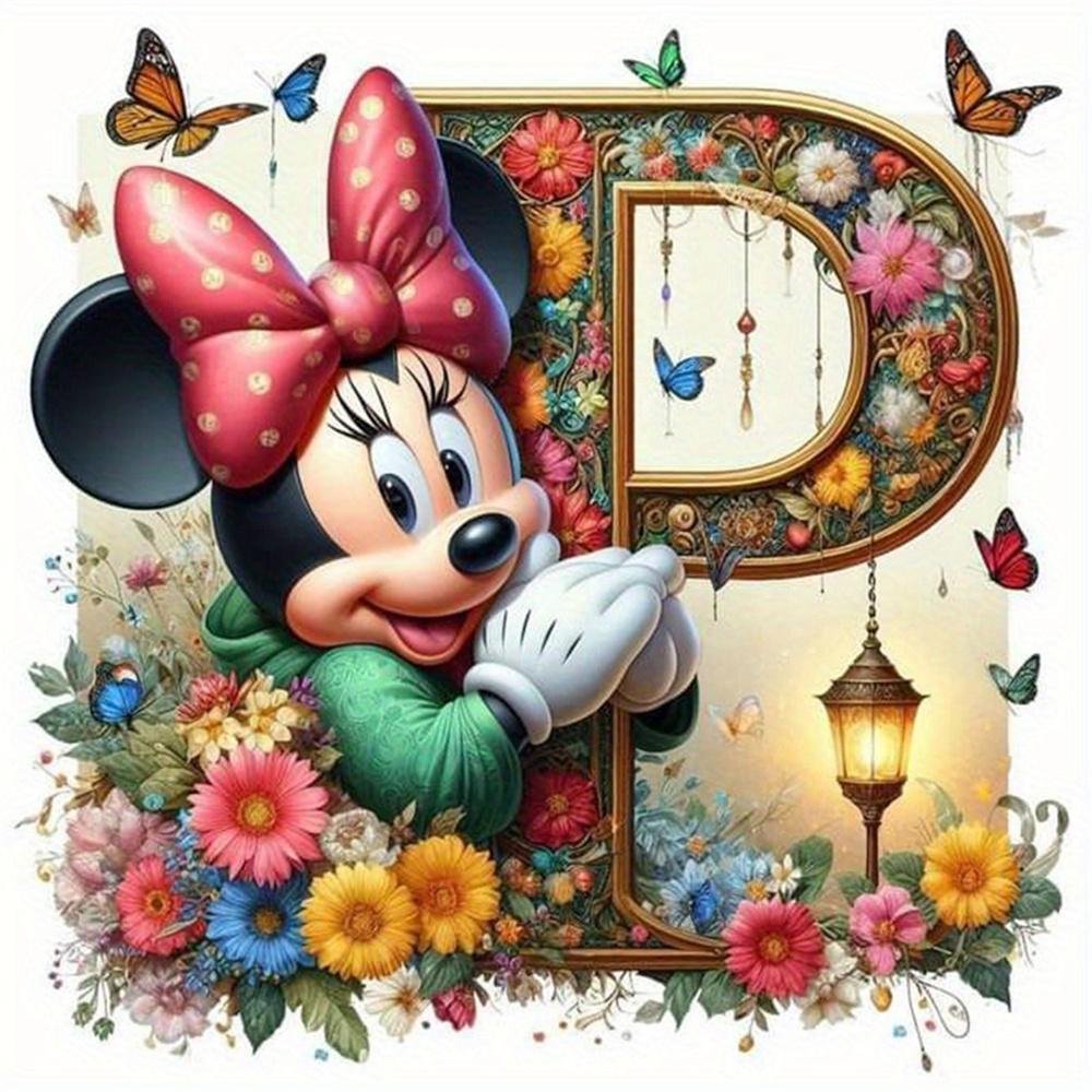 Disney Микки Маус Алмазная Живопись Буквы Мультфильм Алмазная Мозаика Стразы Картинки Минни Вышивка Цветок Настенное Украшение