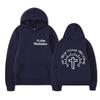 Unisex Oversized Hooded Sweatshirt With Front Back Print Drawstring Kangaroo Pocket Loose Fit Casual Pullover