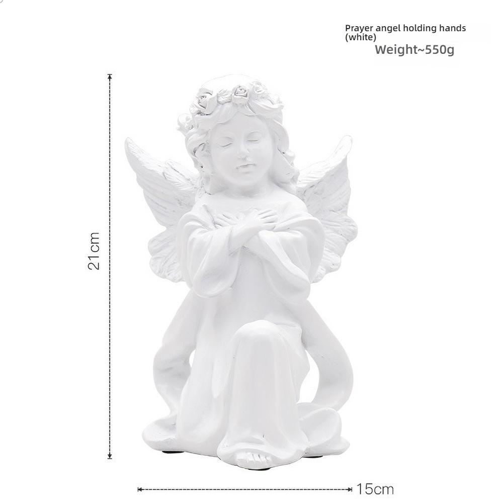 Расписанная вручную полимерная статуэтка читающего ангела - Винтажный декор для книг, Фигурка для домашнего алтаря, Коллекционный подарок, Реквизит для фотографии