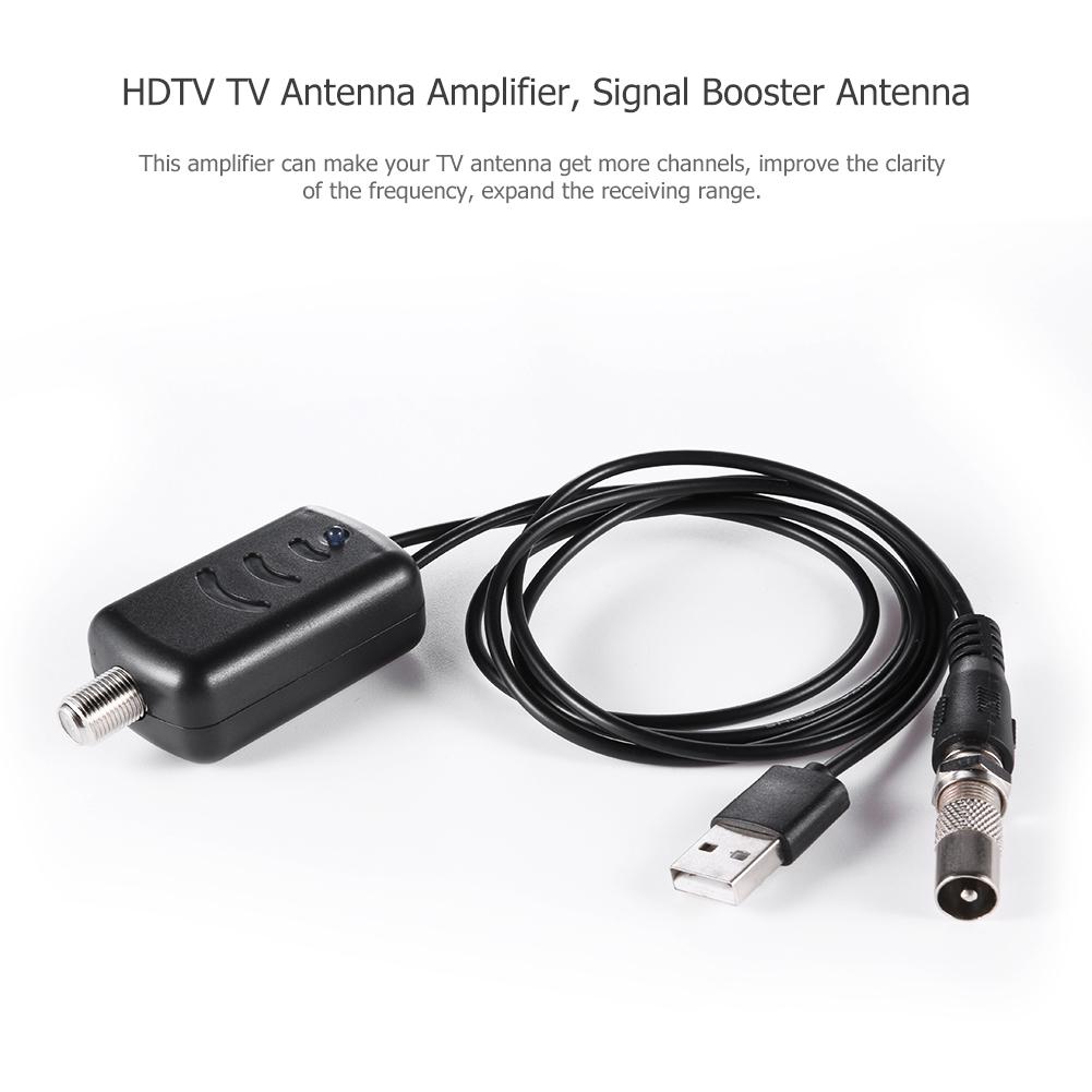 Усилитель HDTV с низким уровнем шума для комнатной HD цифровой ТВ-антенны, легкая установка, 25 дБ, адаптер с высоким коэффициентом усиления, с питанием от USB