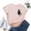 Summer Women's Cute Cat Print Loose Round Neck Pure Cotton Short Sleeved T-Shirts Women’s