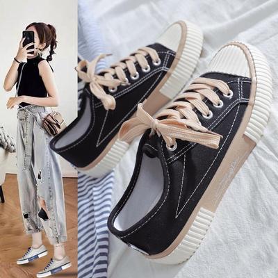 Модные женские весенние низкие кеды из ткани Biscuit Canvas - кроссовки Student Board в корейском стиле F110