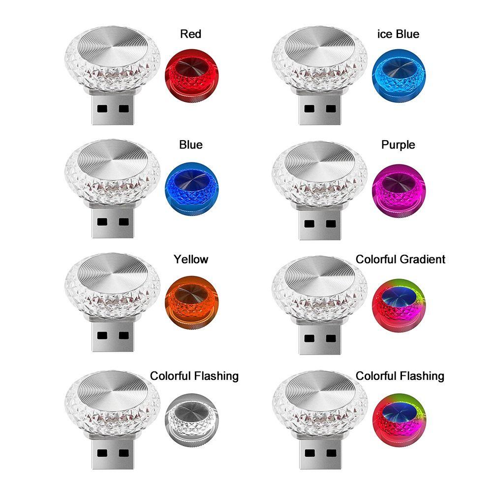 Портативные автомобильные атмосферные лампы светодиодные декоративные атмосферные лампы цветной USB окружающий свет