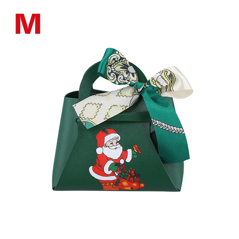 1 шт. рождественская вечеринка декор ручной подарочный пакет рождественские коробки конфет с принтом Санта-Клауса коробка конфет из искусственной кожи