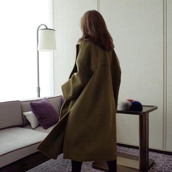 Женское пальто с отложным воротником, сохраняющее тепло, свободное однотонное женское пальто, женская одежда