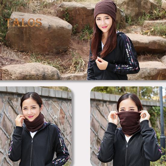 Women Scarf Thick Warm Elastic Knitted Anti-slip Multifunctional Lightweight Windproof Unisex Cycling Piled Neck Warmer Headband Hat Winter Neck Wrap