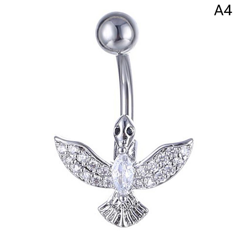 Crystal Belly Button Ring Animal Shape Belly Piercing Stainless Steel Navel Ring