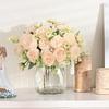 Букет из 5 искусственных пионов с бутонами, реалистичный цветок пиона из искусственного шелка со стеблем для свадьбы, свадебный букет, цветочная композиция, украшение стола