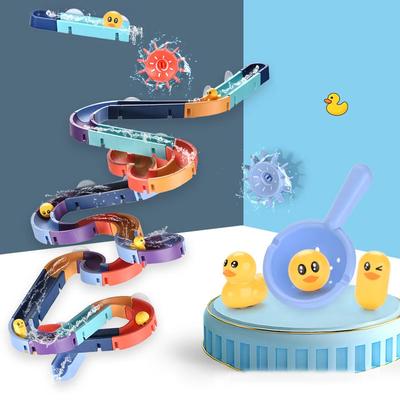 Детские игрушки для ванной, DIY мраморная гонка, сборка трека, ванная комната, ванна, детские игры, набор игрушек для распыления воды, штабелируемые чашки для детей