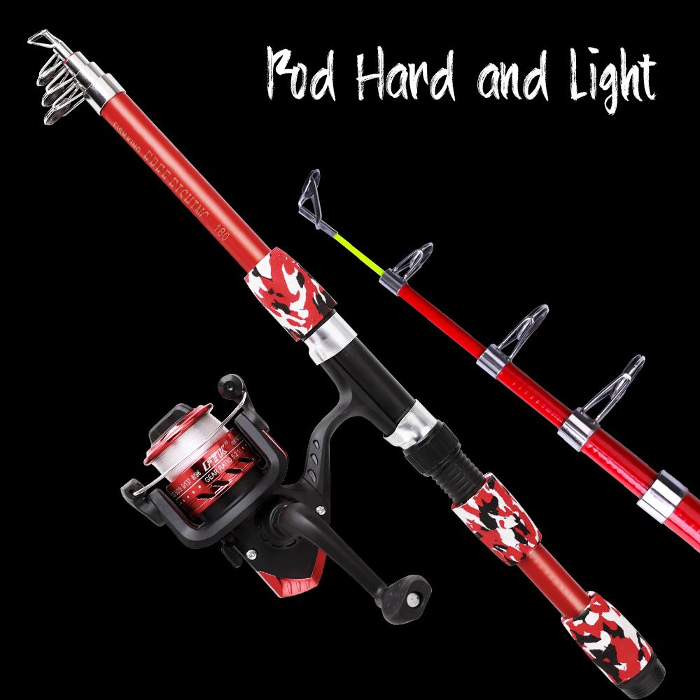FTK Complete Fishing Kit: 1.8m/5.91ft Lightweight Fibreglass Spinning Rod and Reel Combo Cool Pack - for Fresh and Salt Water, Hooks