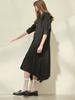 MITTE Cape Collor Unbalance Ham Line Dress_Black