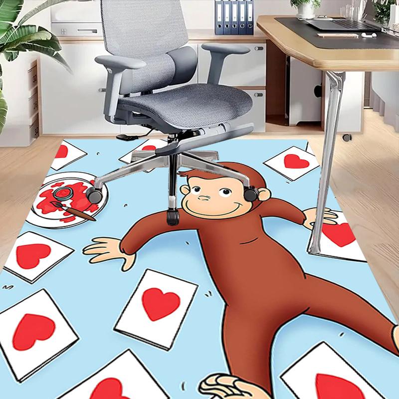 1PC curious george heart Non-Slip Floor carpet, suitable for Office, bedroomand playrooms. It can also be used as a sofa footrest cover-T21