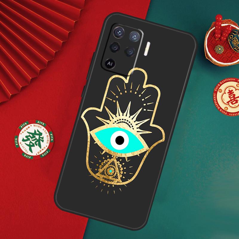 Чехол-амулет с глазом Фатимы для Oppo A76 A16 A96 A17 A60 A40 A80 A98 A58 A78 A18 A38 A57 A74 A54 A94 A15 A5 A6 Pro