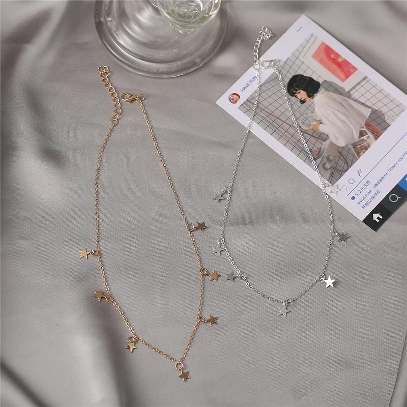 iF ME Корейские золотые ожерелья со звездами, модное колье-колье, женские ювелирные аксессуары