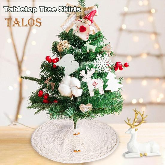 Юбка для рождественской елки, плетеный коврик для вязания елки, украшение для рождественской елки для праздничного домашнего декора, камина