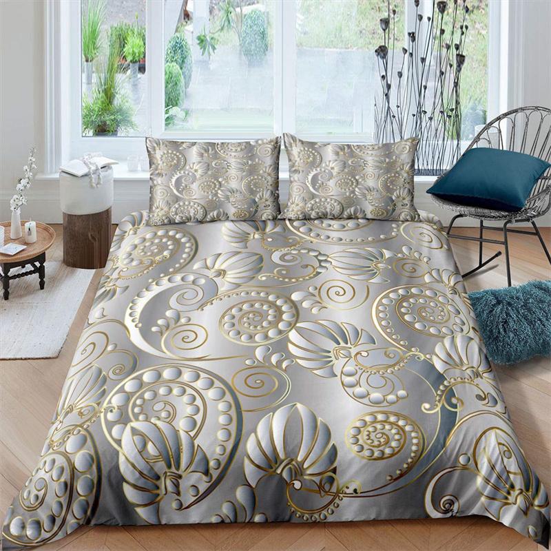 Комплект постельного белья Rustic Flower White из микрофибры с изображением листьев деревьев и цветов, комплект пододеяльников с 3D-принтом и наволочками, декор комнаты