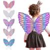 Gradient Butterfly Wing for Kids Girls Fairy Princess Butterfly Wing Birthday Wedding Dress-up Costume Halloween Accessories for Parties Performances