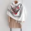 Winter Floral Warm Embroidery Scarf For Women 70*210cm Faux Cashmere Shawl Winter Thick Pashmina Tassels Poncho Elegant Wrap