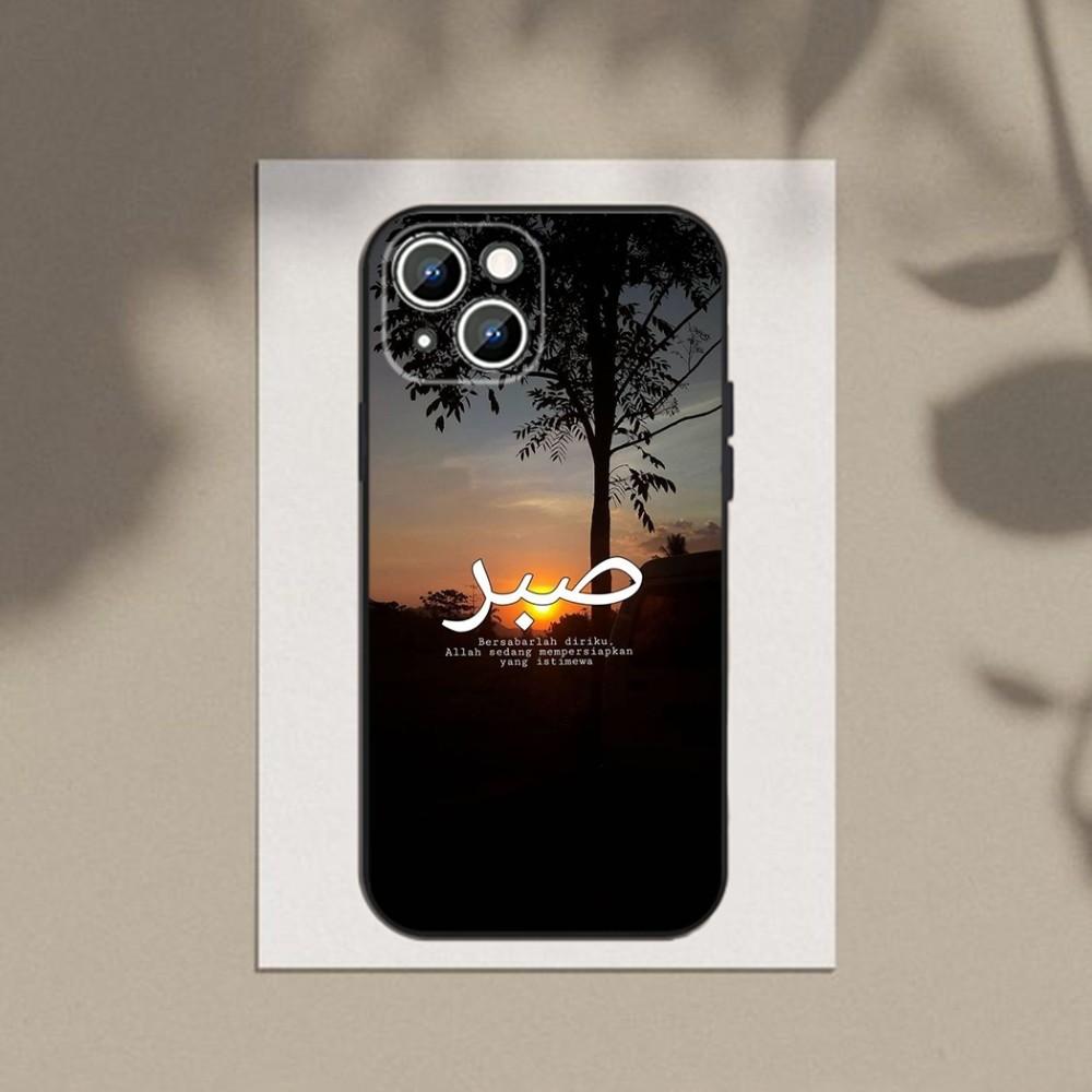 Sabr P-Терпение Чехол для телефона для Apple iPhone 15,14,13,12,11,XS,XR,X,8,7,Pro,Max,Plus,mini Силиконовый Черный Чехол