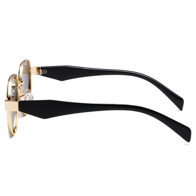 Металлические ретро солнцезащитные очки UV400 для женщин, модная многоугольная оправа, уличные солнцезащитные очки для мужчин, роскошный дизайн, дорожные спортивные очки-гогглы