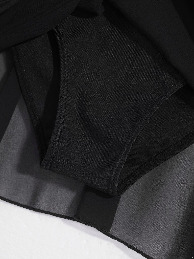 Shiny Rhinestones Dance Leotard for Girls Sheer Mesh Long Sleeves with Keyhole Back Figure Skating Ballet Dress