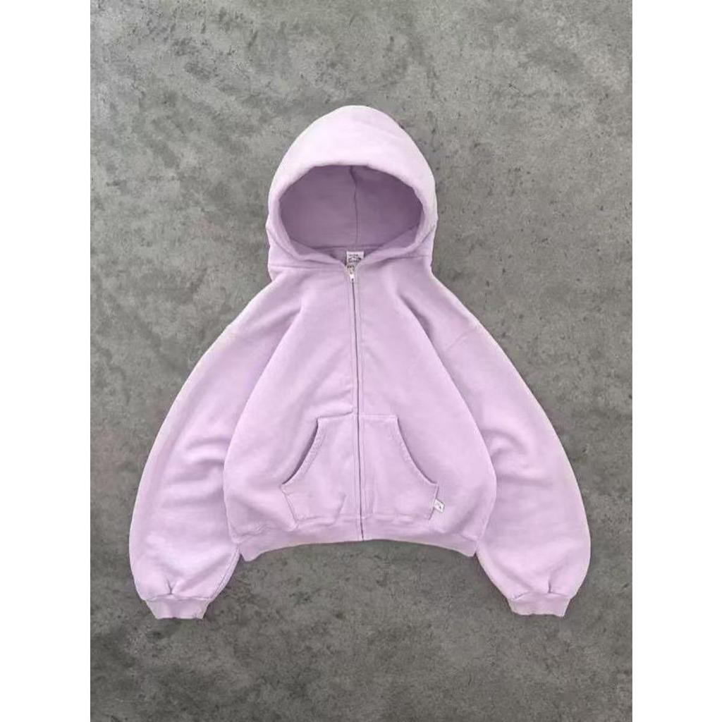 ZYLLO Американский Ретро Однотонные Худи Женские Мужские Осень Длинный Рукав Топы Худи Рубашка Уличная Одежда Хип-Хоп Пуловер Y2K Свитшот Новый