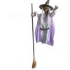 Animatronic Witch Halloween Decorations 6ft Flying Witch On Broom With Scary Sounds And Lights For Garden Yard Lawn Decor