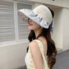 Bowknot Sun Protection Cap Topless Female Shell Hat Breathable Foldable Visor Cap  Women