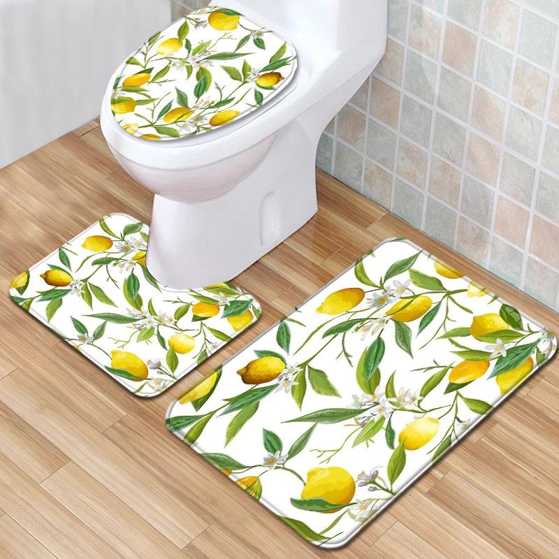 Bathroom Floor Mat Bathroom Mat Toilet Three-Piece Set