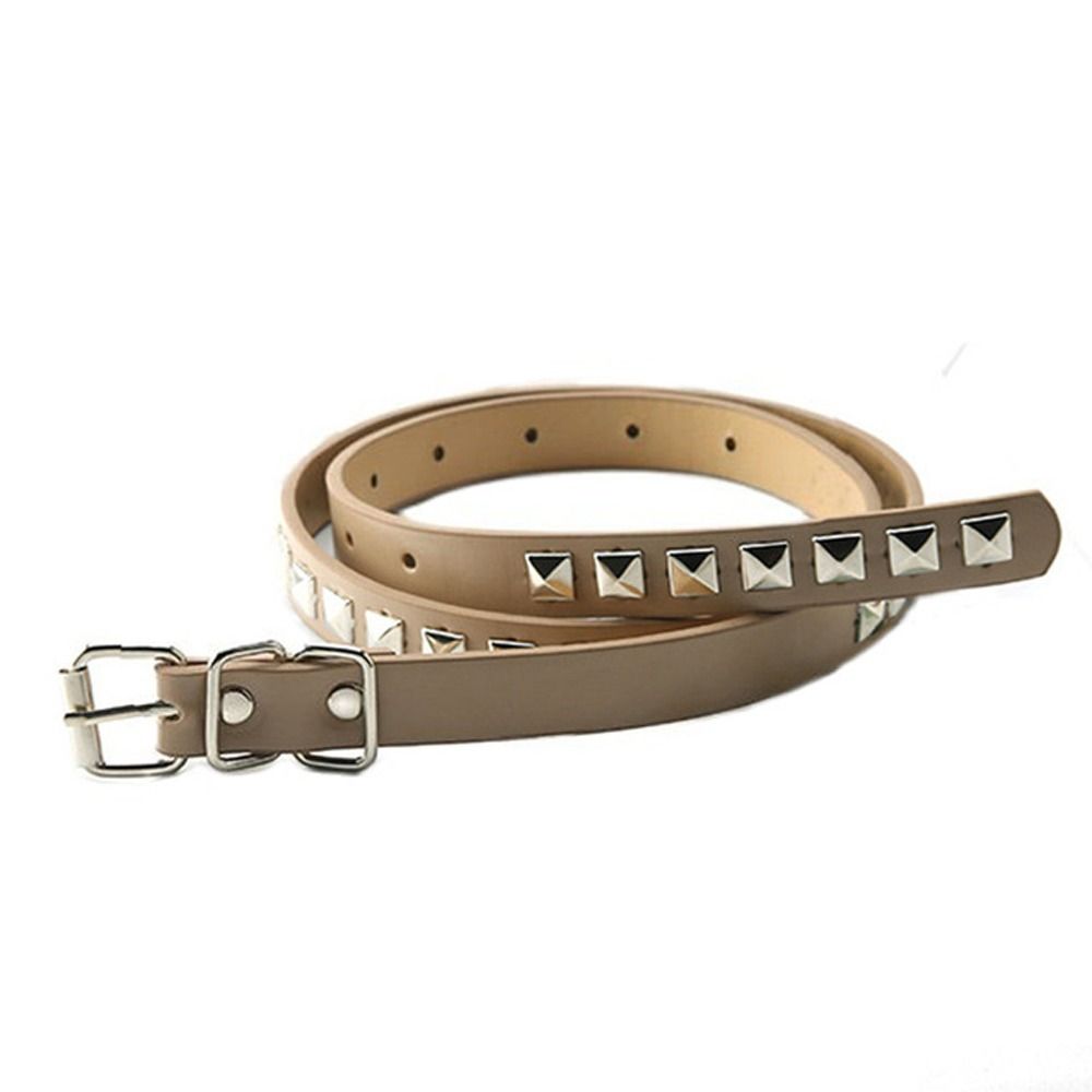 Punk Rivet PU Leather Waist Strap Belt For Women Men Gothic Thin Metal Buckle Belts Retro Belts for Jeans Dresses Waistband