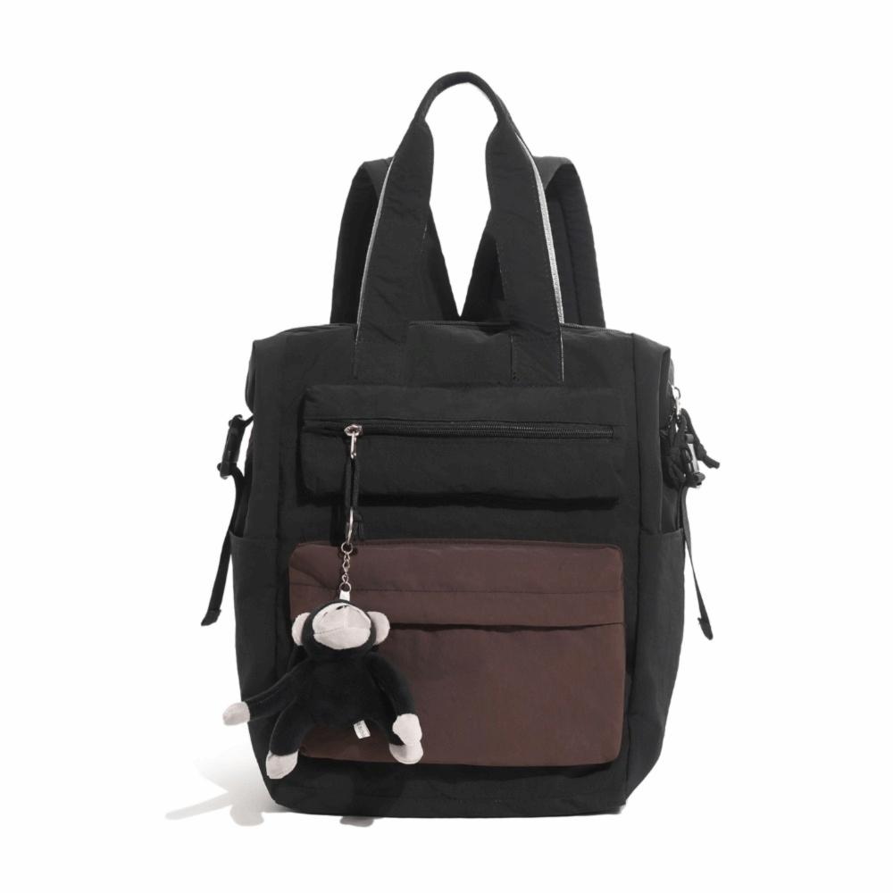 Waterproof Dopamine Backpack Large Capacity Lightweight School Bag Color Block Backpack School
