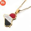 Ожерелье с подвеской в виде карты Республики Ирак из нержавеющей стали, подвеска с именем Аллаха, ювелирные изделия с картой Ирака