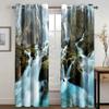 Natural Scenery Pattern High Shading Curtain Snow Mountain Lake Forest Cloud Sun Waterfall Drape for Bedroom Hotel Curtain New