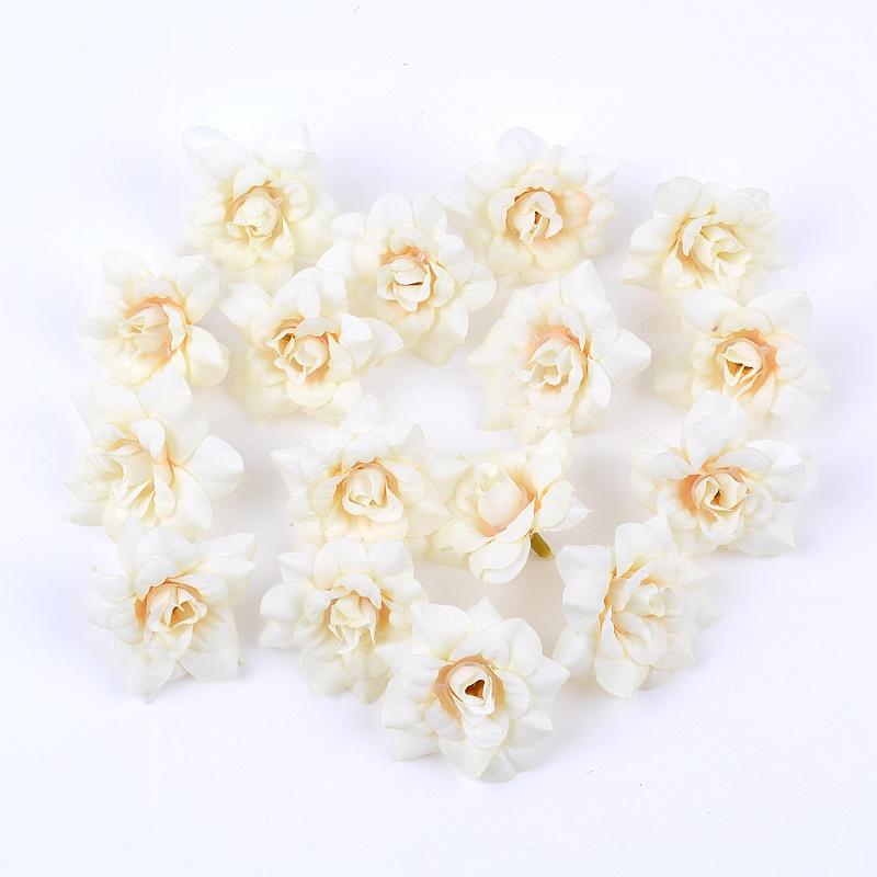 20PCs Rose Artificial Flowers Head Silk Fake Flowers Wedding Party Home Living Room Dining Table Garden Decorations DIY Crafts