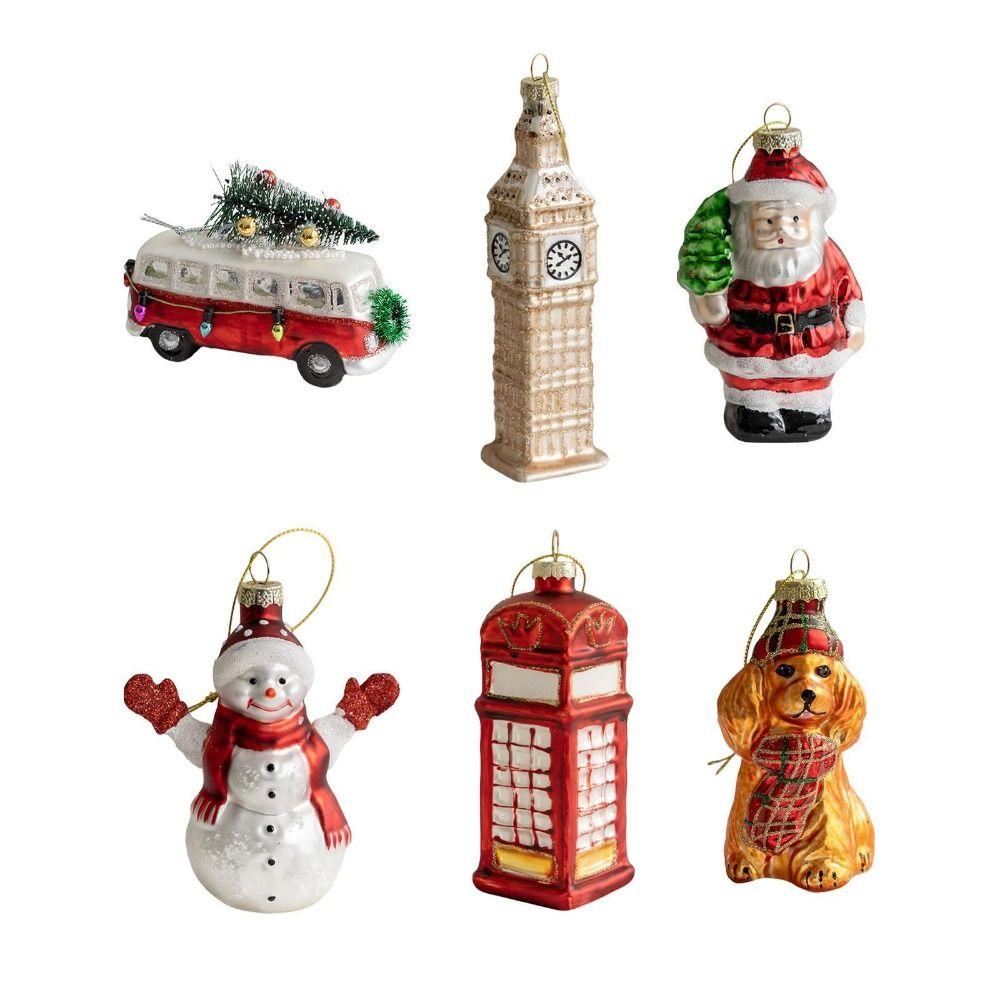 Санта Клаус Рождественские Стеклянные Украшения Рождественская Тема Рождественская Подвеска Фестивальный Подарок