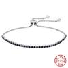 S925 Sterling Silver Black Zirconium Adjustable B Tennis Chain