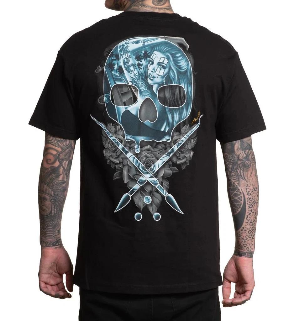Sullen Clothing Amor Badge Standard T-Shirt - Tattoo Skull Streetwear