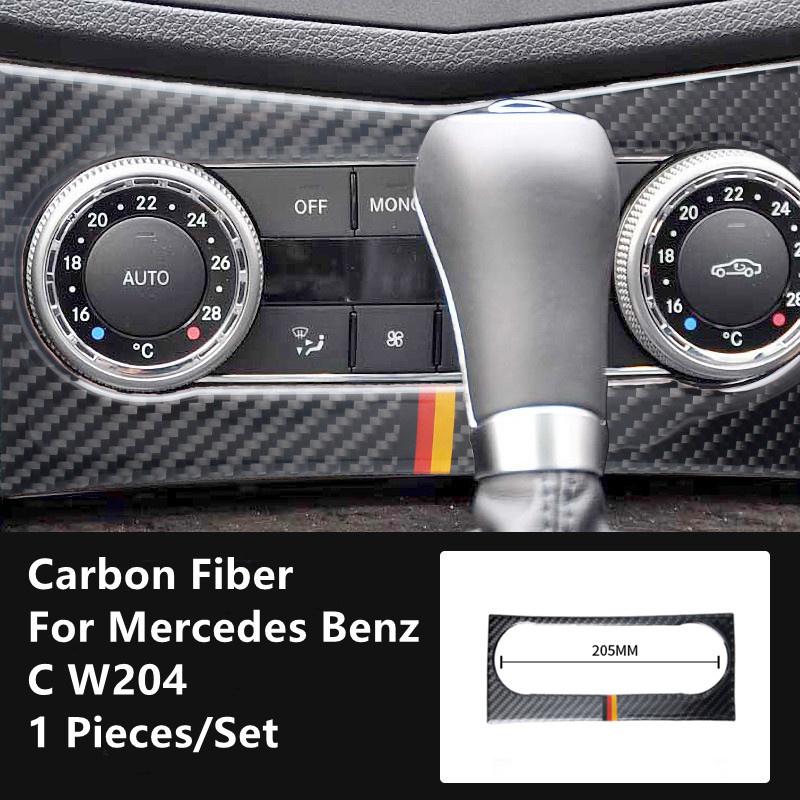 Углеродное волокно, модификация салона автомобиля, накладка, полоски, декоративные наклейки для Mercedes Benz C W204, внутренняя отделка автомобиля