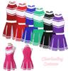 Kids Cheerleading Outfit 2Pcs Girls Dance Cheerleading Stage Performance Costumes Sleeveless Tops with Skirt