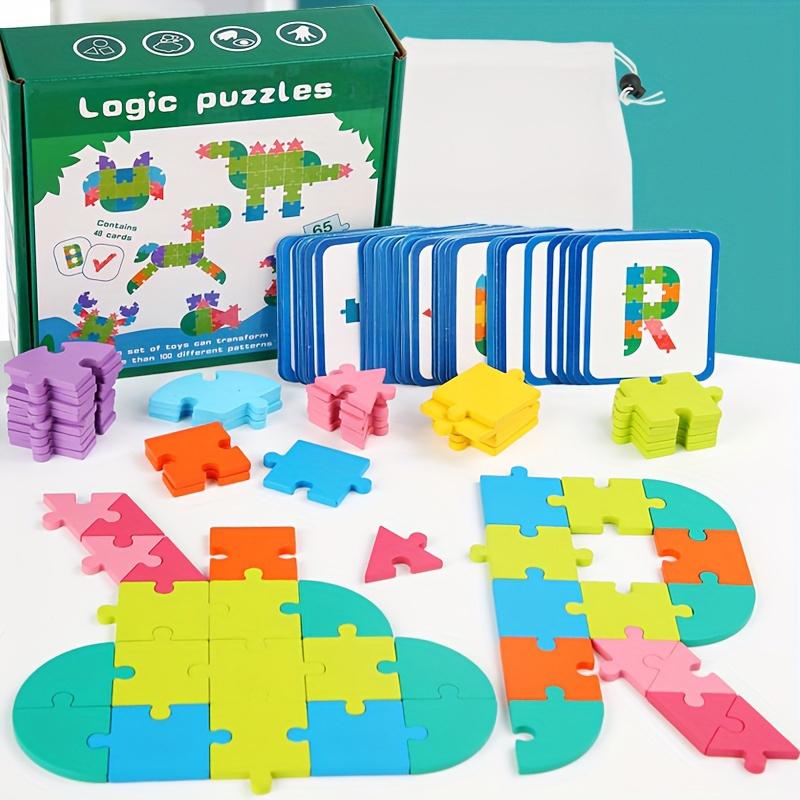 Wooden Colorful Building Block Puzzle Toys, Early Childhood Education Intellectual Games, Parent Child Interactive Training