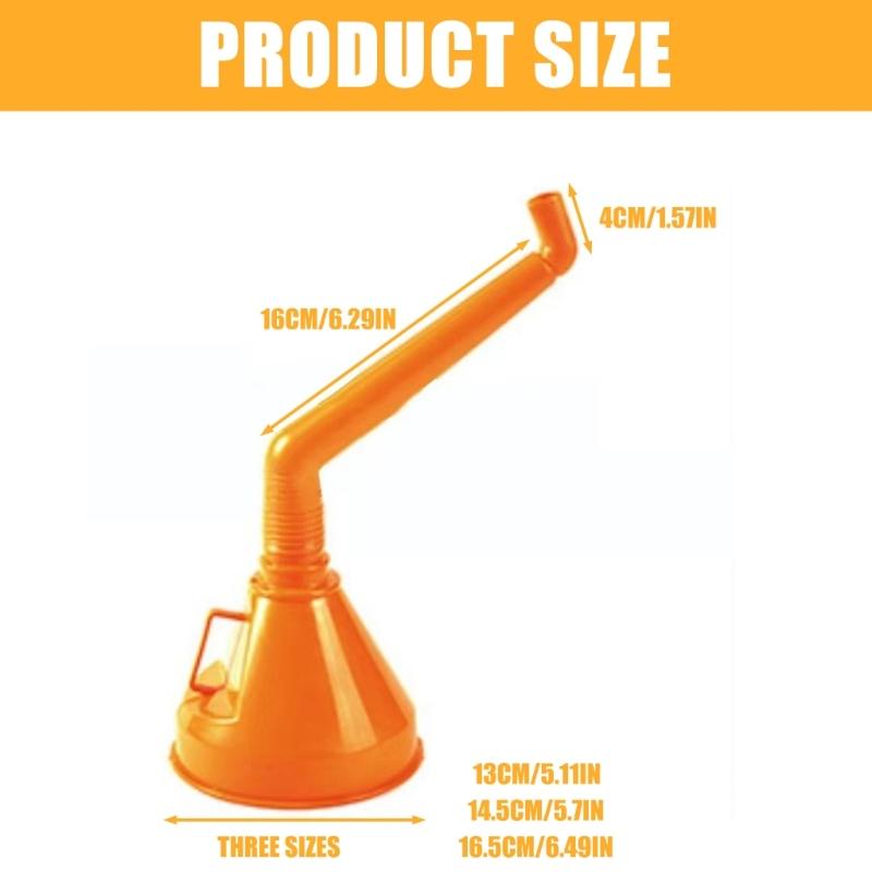 Plastic Funnel with Double Bend & Integrated Filter Spill Proof Funnel for Efficient Straining & Spill Prevention
