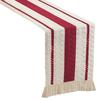 Nordic Style Table Runner Color Block Design Easy To Clean Table Flag with Tassel Christmas Dinner Table Accessory
