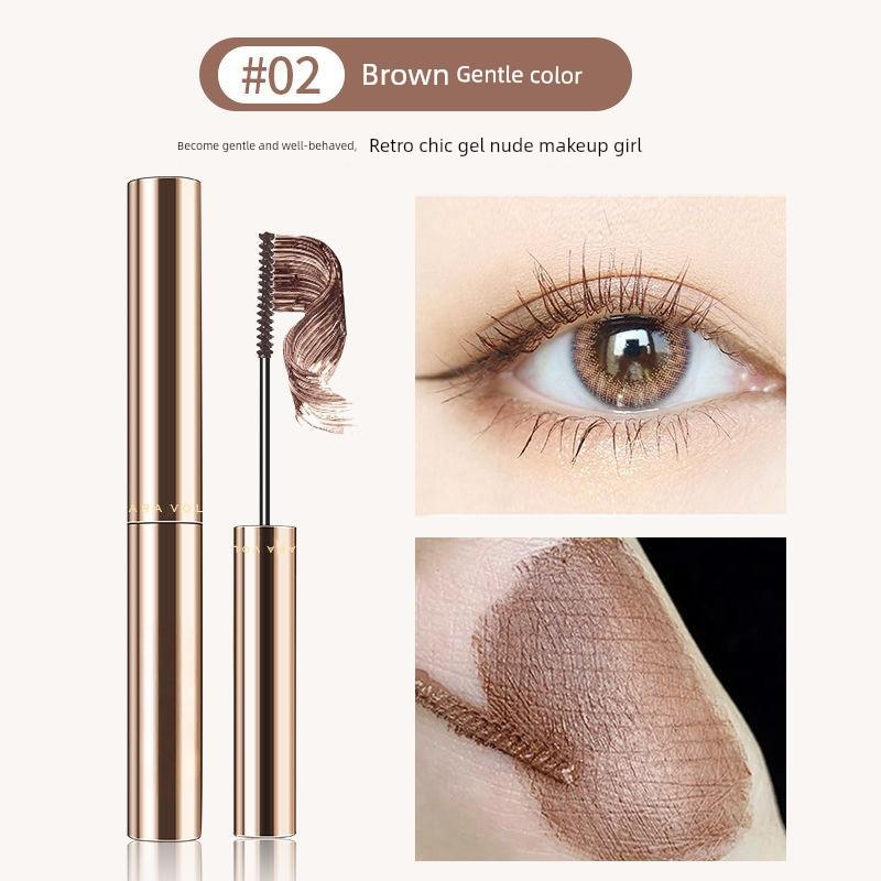 Xiaohongshu Grass Mascara Extremely Fine Bruch Head Lengthened Density Not Smudge Waterproof and Durable Curling Hair-Styling Student Makeup