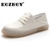 2.5cm Genuine Leather Comfy Luxury Shallow  Rubber Summer Ladies Soft Soled Moccasin Flats Ethnic Woman Elegance Shoes
