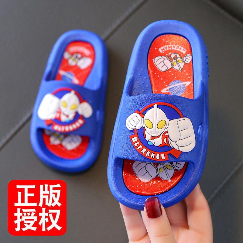 Детские тапочки Ультрамен Летние для мальчиков Детские Нескользящие Для ванной Комнатные Домашние Тапочки Сандалии Супермена для малышей