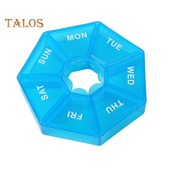 Еженедельный органайзер для таблеток с 7 отделениями, портативный дорожный футляр для таблеток, дозатор для приема лекарств один раз в день, ящик для хранения капсул
