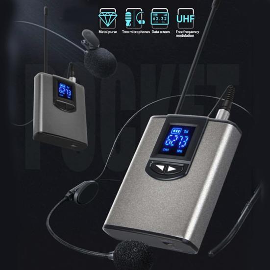 Портативный петличный/гарнитурный микрофон UHF, беспроводной обучающий микрофон, приемник-передатчик